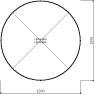 Kaminglasplatte, Kreis bis 1200 x 1200 mm, Einscheiben-Sicherheitsglas 8mm